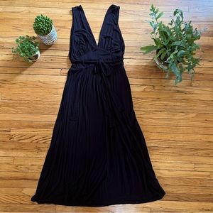 Silence + Noise Black Dress, Urban Outfitters, Tank Sleeves, Tie Waist